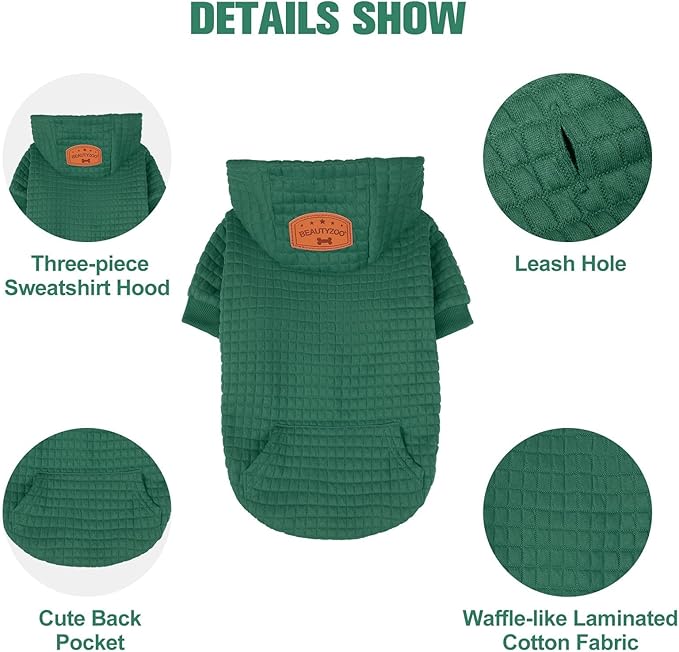 BEAUTYZOO Dog Sweaters for Extra Large Dogs Girl Boy, XXXL Dog Hoodie with Pocket & Leash Hole, Soft Warm Waffle-Like Laminated Cotton Pet Clothes for Cold Weather, Doberman Great Dane Sweatshirt, 3XL