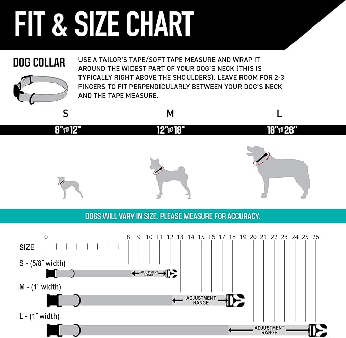 Wolfgang Heavy Duty, Adjustable Dog Collar with Quick Release Nylon Buckle for Walking & Training, DarkFloral Print, Small