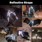 PHOEPET Reflective Dog Harness Large Breed Adjustable No Pull Vest with Handle 2 Metal Rings 3 Buckles [Easy to Put on & Take Off](XL, Orange)