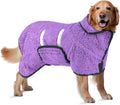 Bienbee Dog Bathrobe, Quick Drying Super Absorbent Dog Robes for After Bath, Warm Keeping Dogs Towel, Dogs Bath Supplies, Light Purple XL