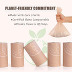 Bio-Based Dog Poop Bags, Silky Soft & Leak-Proof, Lavender-Scented, Made from Cornstarch – 8 Rolls, 120 Bags