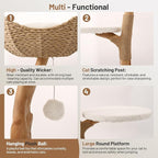 Modern Adult Cat Tree for Large cat Solid Wood Cat Tower for Indoor Cat Tall Cat Condo Cat Climbing Tower with Scratching Post Bed