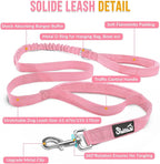 Lukovee No Pull Dog Harness & Leash Set - Heavy Duty Dog Vest Harness with Soft Padded for Medium Large Dogs, Adjustable Reflective Tactical Pet Harness for Easy Walk and Training (L, PI)