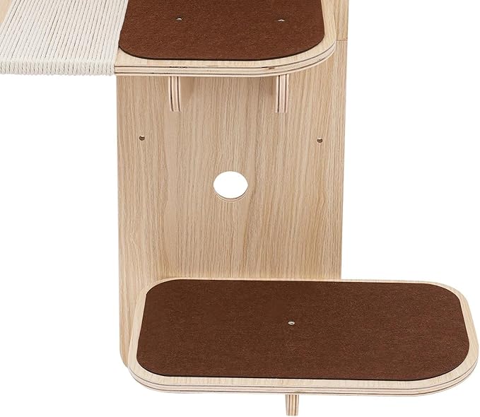 Cat Climbing Frame, 4 Tier Door Mounted Cat Tree, Sisal Scratching Board, Multi Level Cat Condo, Space Saving Elk Shaped Cat Shelf, Door Hanger with Plush Ball Toy
