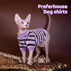 Dog Shirts for Small Dogs, Striped T-Shirts Dog Vest Pet Apparel Tee Shirts Spring Summer Suitable for Small and Medium Large Pets French Bulldog Bichon, Purple S