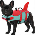 ASENKU Dog Life Jacket - Pet Safety Vest for Swimming & Boating, Shark Life Jacket with Floatation, Dog Lifesavers Swimsuits for Small Medium Large Dogs (RedGreen, XS)