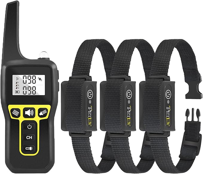 PetJoy Vibrating Dog Collar with Remote – No Shock Training Collar for 3 Dogs - Beep & Vibration 3300ft Range, Waterproof for Small to Large Dogs (5-120 lbs)