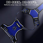 WINSEE Dog Harness No Pull, Pet Harnesses with Dog Collar, Adjustable Reflective Oxford Outdoor Vest, Front/Back Leash Clips for Small, Medium, Large, Extra Large Dogs, Easy Control Handle for Walking