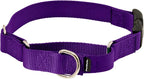 PetSafe Adjustable Martingale Collar - Improves Leash Manners - Escape Prevention - Gentle Behavior Training - Durable Nylon - Alternative to Choke Collar - Medium 1" - Deep Purple