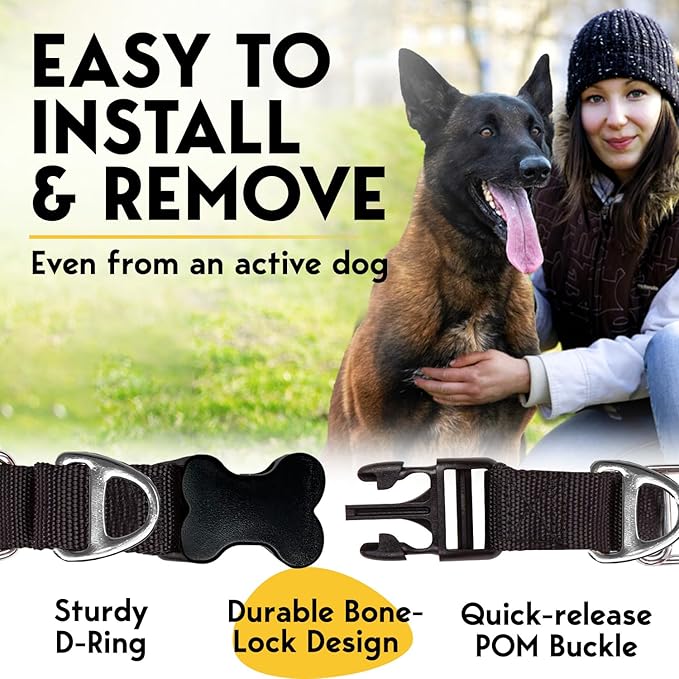 PetJett Prong Collar for Dogs - Adjustable Dog Training Collar No Pull Choke Collar for Dogs Pinch Collar for Dog Walking Tool for Small Medium, or Large Breed - Stainless Steel Metal Choker Chain