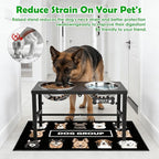 SHAINFUN Elevated Dog Bowls with Mat for Large & Extra Large Dogs, Raised Dog Bowl Stand with Two 101oz Stainless Steel Bowls, Tall Dogs Food Water Bowl Holder