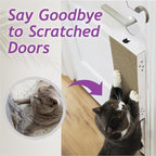 Necoichi Cardboard Hang & Scratch Doorknob Cat Scratcherfor Indoor Cats - Cat Scratching Board, Cat Scratch Pad Lounger with Reversible Usability and Extra Comfort for Wall (White)