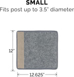 Furhaven Wrap Around Scratching Post Cover for Indoor Cats, Fits Posts Up to 3.5" Diameter, Durable & Less Mess - Tiger Tough Carpet Scratch Mat - Gray, Small