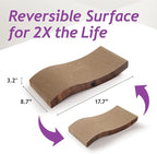 Reversible Wave Cat Scratcher for Indoor Cats - Cat Scratching Board, Horizontal Cat Scratch Pad Lounger with Reversible Usability and Extra Comfort for Lounge(1Pack, Dark Cherry)