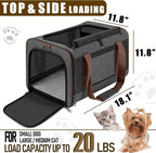 Small Dog Carrier Cage Soft Chihuahua / Softshell Big Cat Carrier Maine Coon / Pet Taxi Carrying Bag over 25lbs / Top Loader Travel Kennel Brown