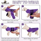 Queenmore XXL Dog Sweater, Soft Fleece Vest Pullover Jacket with Leash Hole, Warm Winter Dog Clothes Cold Weather Dachshund Sweaters for Large Dogs Cats Boy or Girl (Lavender, XXL)