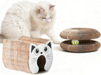 Kitty Kurlz Cat Toy Accordion Magic Organ Scratcher for Indoor Cats - Cardboard Interactive Ball Scratcher Pad, Reversible Kitten Enrichment Toy for Bored Cats
