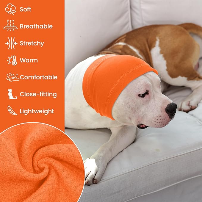 Nanaki Dog Calming Hoodie Ear Wraps for Dogs, Fireworks Ear Protection Head Muffs Doggy Warp Anxiety Relief, Doggy Hematoma Wrap, Pet Head Cover for Grooming and Force Drying Bathing Pet Protector