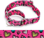 Martingale Dog Collars - Flower Multicolor Cute Patterns, Adjustable Nylon Training Dog Collar Suitable for Boy and Girl Dogs Medium Large Dogs (5, M)