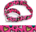 Martingale Dog Collars - Flower Multicolor Cute Patterns, Adjustable Nylon Training Dog Collar Suitable for Boy and Girl Dogs Medium Large Dogs (5, L)