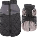 Warm Fleece Dog Coats for Small Dogs,D-Rings Waterproof Puppy Jacket for Cold Winter,Black S