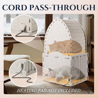Apasiri 2-Story Cat House for Indoor Cats: Convertible 2-in-1 Felt Cat Condo, Scratch-Resistant, Hideaway Cave for Multi Small Pet Kitten to Relief Anxious, Transitional Modern Cat Furniture