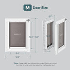 Baboni 3-Flaps Pet Door for Interior and Exterior Doors, Durable Plastic Frame and Telescoping Tunnel, Aluminum Lock/Metal Panel, Strong Magnetic Flaps, Never Rust Dog Door (Pets Up to 40 Lb) -Medium
