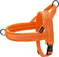 Didog Soft Flannel Padded Dog Vest Harness, No Pull/Quick Fit Reflective Dog Strap Harness, Easy for Training Walking (M:Chest 22-26", Orange)