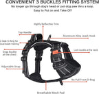 Petmolico Medium Dog Harness and Leash Set, No Choke 4 Leash Attachments Easy Control Handle Soft Padded Reflective Vest for Medium Dogs, Black