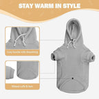 Dog Sweaters for Large Dogs,Extra-Large Dog Hoodie,Warm Fleece Sweatshirt with Hood & Pocket,Leash Hole,Cozy Cold Weather Pet Clothes Sweater Hoodie for Large Dogs(Grey,XXL)