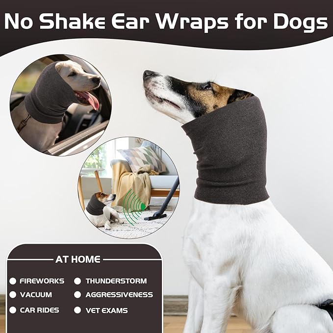 Nanaki Dog Head Cover Quiet Headband, No Shake Ear Wrap Anxiety Relief & Calming Hoodie Dogs, Hood for Doggy, Pet Ear Protector Cover Muffs for Pet Noise Protection Grooming Bathing Fireworks
