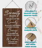 Serenity Prayer Wooden Decor Sign, God Grant Me The Serenity Wall Decor Sign, Hanging Printed Wooden Plaque Decor, Rustic Family Signs for Home Decor, Christian Gift 12x 6inch