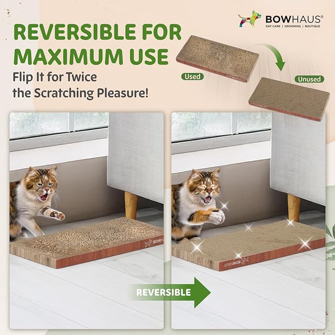 Cat Scratcher Cardboard, Reversible Scratcher, Durable & Long-Lasting, Cat Cardboard Scratcher, Cat Scratching Board, Scratch Pad for Indoor Cats, 8 Pcs, Brown