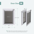 Baboni 3-Flaps Pet Door for Interior and Exterior Doors, Steel Frame and Telescoping Tunnel, Strong and Durable Dog Door (Pets Up to 40 Lb) -Medium