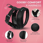 Gooby Black X-Large Polyester Comfort X Harness for Small Dogs, No Pull, Choke-Free, Lightweight Mesh, Machine Washable