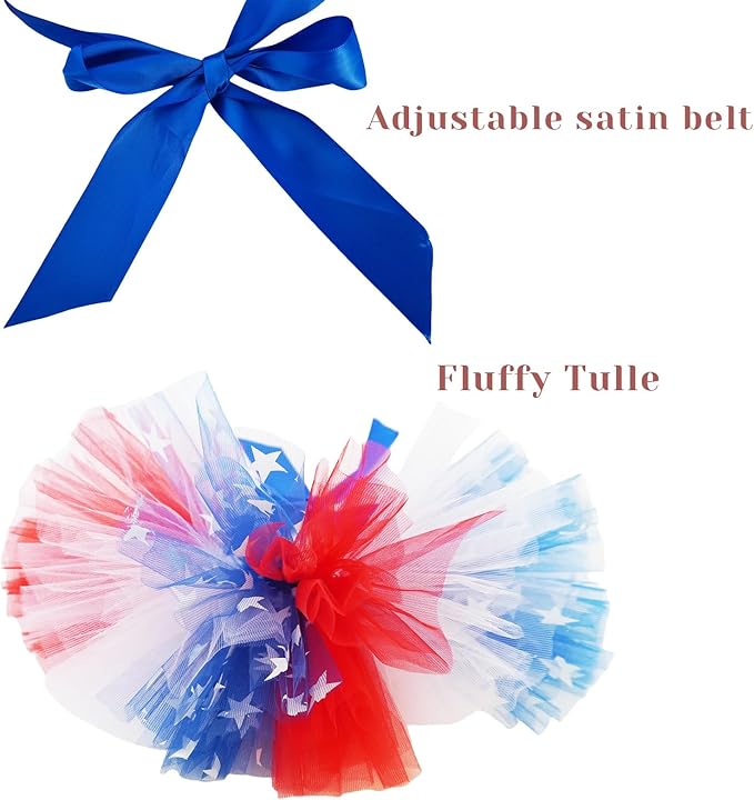 Dog Tutu Dress for Small Dogs Cats, Pets Costume Party Puppy Skirt Halloween Accessories (Red Blue White, X-Large)