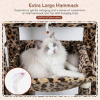 Globlazer Heavy Duty Cat Tree Tower, 70inch Sturdy Cat Tree for Indoor Cats Sturdy Large Cat Tower with Scratching Post and Board, Hammock, 2 Cat Condo for Adult Cats Kittens, F70 Pro, Leopard Print