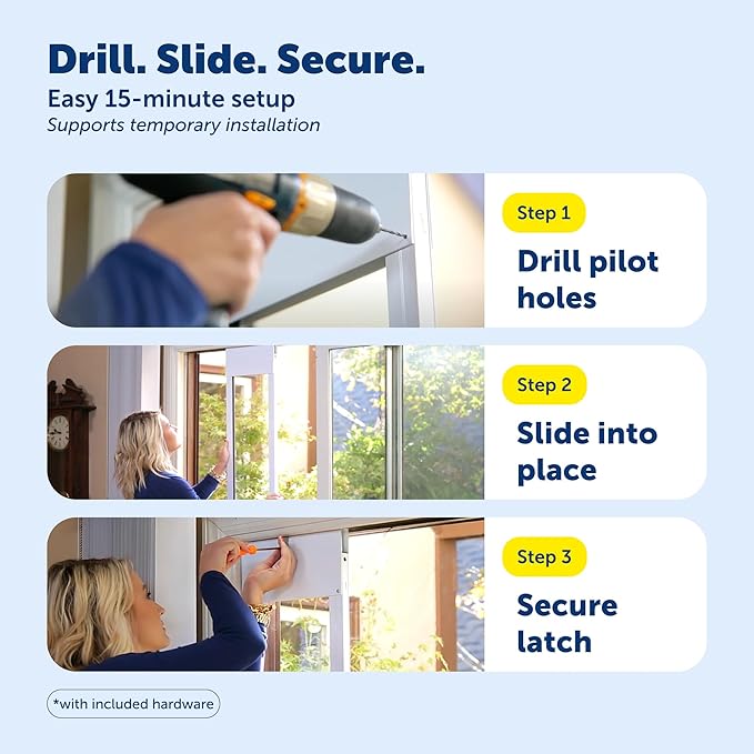 PetSafe Sliding Glass Pet Door - No-Cut DIY Install Doggy Door for Renters - Aluminum Frame - Adjustable Height 75 7/8" to 80 11/16" - Ideal for Extra Large Dogs Up to 220 lb - White