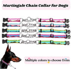 Martingale Dog Collars with Stainless Steel Chain, Reflective No Pull Walking Training Collar with Quick Release Buckle, Adjustable Slip Chain Nylon Dog Collars for Small Medium Large Dogs