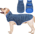 Malier Dog Winter Coat, Reversible Fleece Dog Cold Weather Coats, Windproof Warm Snow Puppy Jacket Vest Pet Clothes for Small Medium Large Dogs (Blue, Small)
