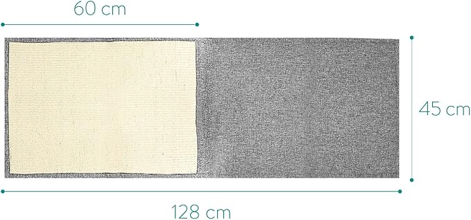 Navaris Cat Scratch Armrest Organizer - Sisal Furniture Protector Scratching Pad for Cats - Scratcher Mat Cover for Sofa Couch Armchair - Light Gray