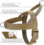 No Pull Dog Harness Brown for Small Medium Large Sized Dogs, Reflective Escape Proof Adjustable Dog Harnesses with 2 Patch, S