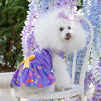 CuteBone Easter Dog Dress Velvet for Small Dogs Girl Flower Skirt Puppy Dresses Purple Dog Clothes CVA16XXS-D