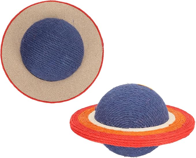 Tissting Cat Scratcher Fun, Cats Scratching Ball, Planet Shape Sisal Relieve Boredom Prevents Furniture Damage Kitten Scratch Toy