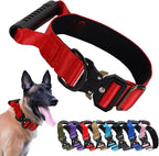 JSXD Tactical Dog Collar, 1.5 Inch Wide, Heavy Duty Military Training Collar with Handle, Metal Quick Release Buckle, 1000D Nylon, for Medium Large Dogs