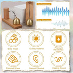 Shopkeepers Bell for Door Opening, Vintage Wooden Wind Chime Doorbell with Brass Bell, Unique Ornaments as Hanging Decoration for Business When Entering, Dog Door Bell, Self-Adhesive, 2Pack