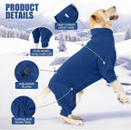 Dog Winter Coat,Full Body Pajamas Onesie Warm Dog Cold Weather Jacket,4-Legged Onesie Jumpsuit,High Collar Snowsuit Sweater for Walking, Hiking, Travel, Home Wear