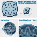 Slow Feeder Dog Bowls Medium Breed, Dog Food Bowl Medium Anti-Choking Bloat Stop Puzzle Healthy Eating Bowl (Blue, 2 Cup)