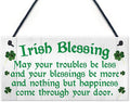 Irish Blessing Happiness Friendship Wood Signs Gifts Plaque Home Decor Door Sign "10x5"(XXQ006)