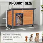 43.3‘’ Heated Dog House Outdoor with Heater and Insulated Liner for Winter, Large Insulated Dog Kennel for Small to Large Breed, Dog Shelter with Anti-Chew Metal Frame